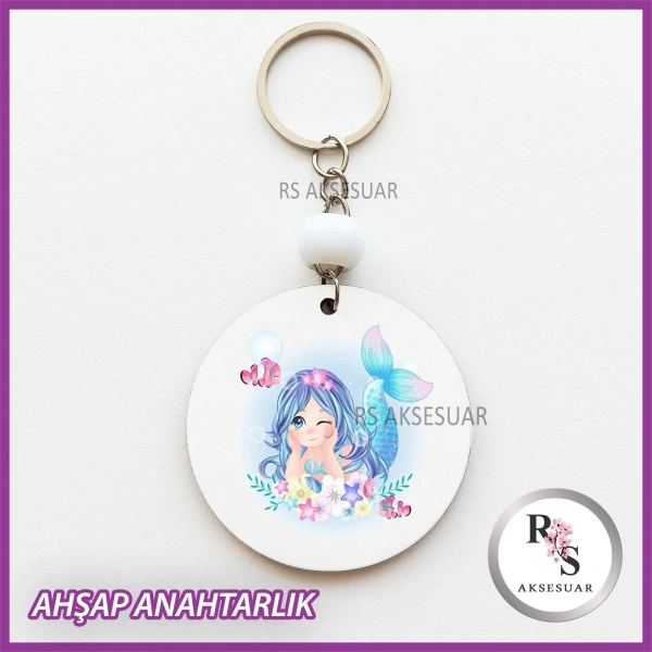 Deniz Kızı Baskılı Anahtarlık -uv78