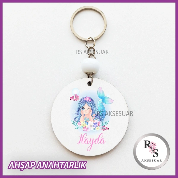 Deniz Kızı Baskılı Anahtarlık -uv78