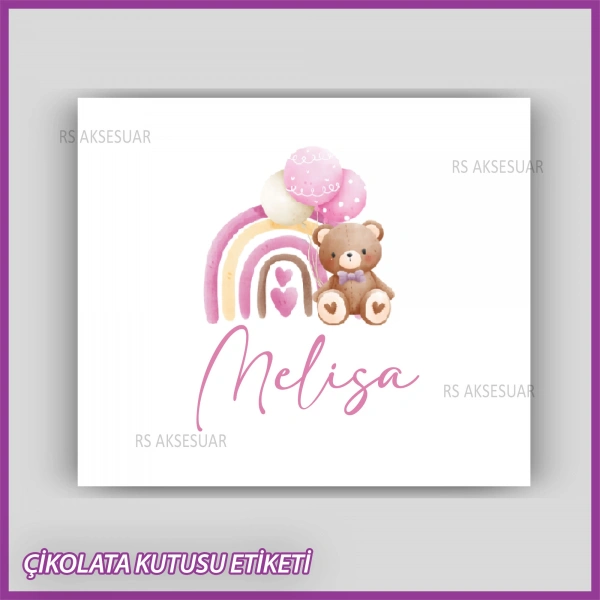 Bebek Çikolatası Kutu Etiketi - Yapışkanlı Sticker -CE183