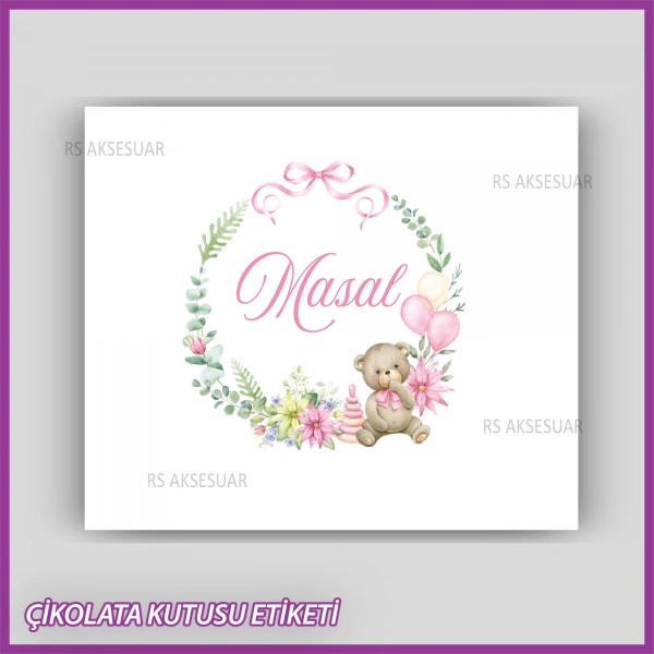 Bebek Çikolatası Kutu Etiketi - Yapışkanlı Sticker -CE185