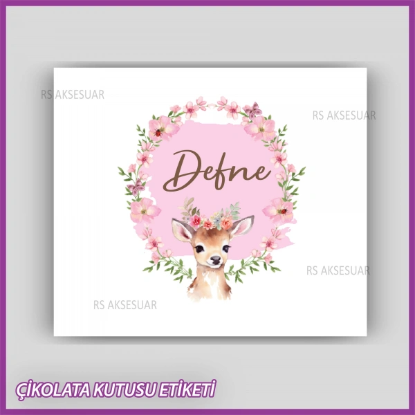 Bebek Çikolatası Kutu Etiketi - Yapışkanlı Sticker -CE186