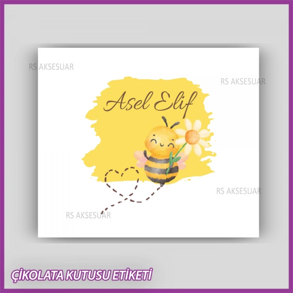 Bebek Çikolatası Kutu Etiketi - Yapışkanlı Sticker -CE187