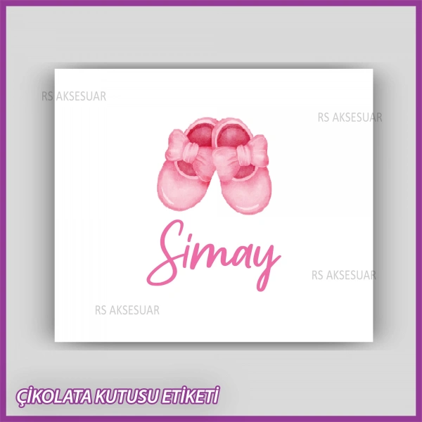 Bebek Çikolatası Kutu Etiketi - Yapışkanlı Sticker -CE190