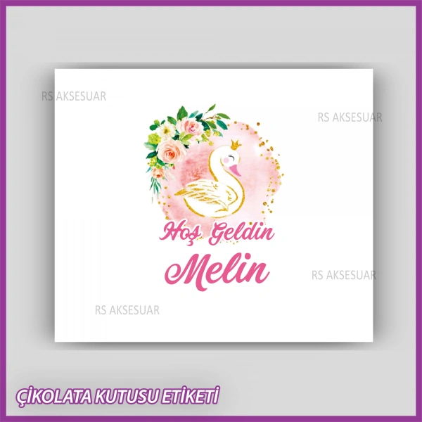 Bebek Çikolatası Kutu Etiketi - Yapışkanlı Sticker -CE195