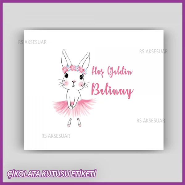 Bebek Çikolatası Kutu Etiketi - Yapışkanlı Sticker -CE194