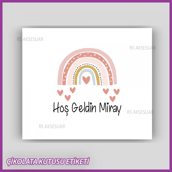 Bebek Çikolatası Kutu Etiketi - Yapışkanlı Sticker -CE196