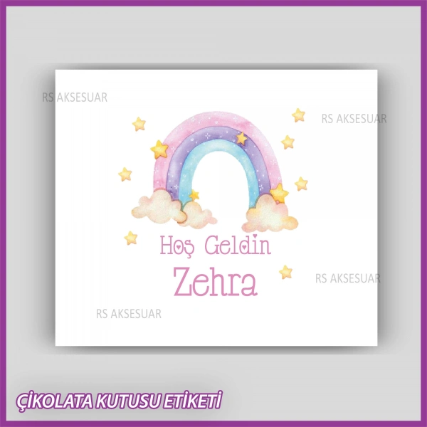 Bebek Çikolatası Kutu Etiketi - Yapışkanlı Sticker -CE197