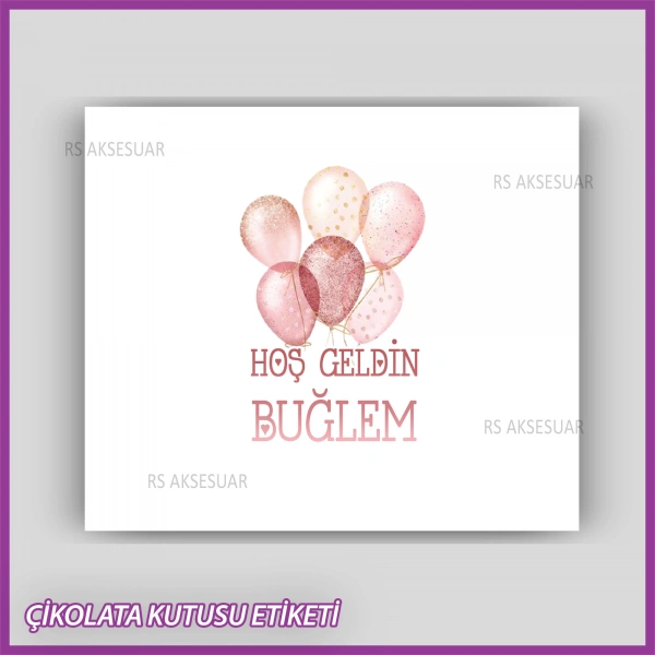 Bebek Çikolatası Kutu Etiketi - Yapışkanlı Sticker -CE198