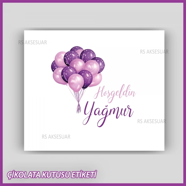 Bebek Çikolatası Kutu Etiketi - Yapışkanlı Sticker -CE199