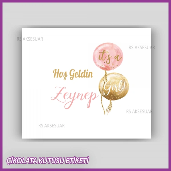 Bebek Çikolatası Kutu Etiketi - Yapışkanlı Sticker -CE200