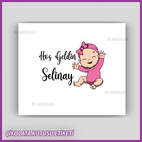 Bebek Çikolatası Kutu Etiketi - Yapışkanlı Sticker -CE205