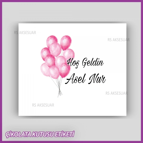 Bebek Çikolatası Kutu Etiketi - Yapışkanlı Sticker -CE206