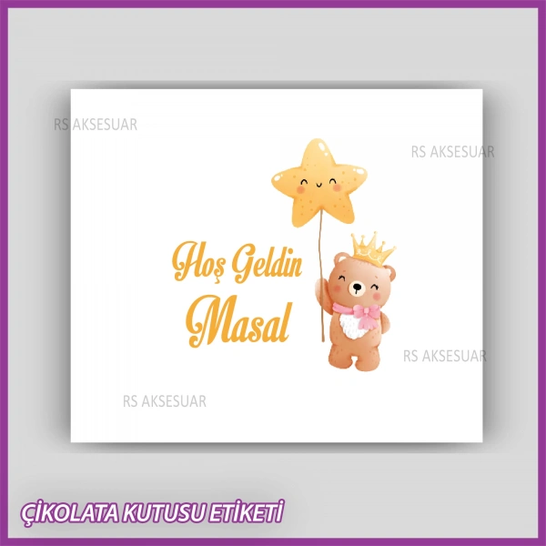 Bebek Çikolatası Kutu Etiketi - Yapışkanlı Sticker -CE207