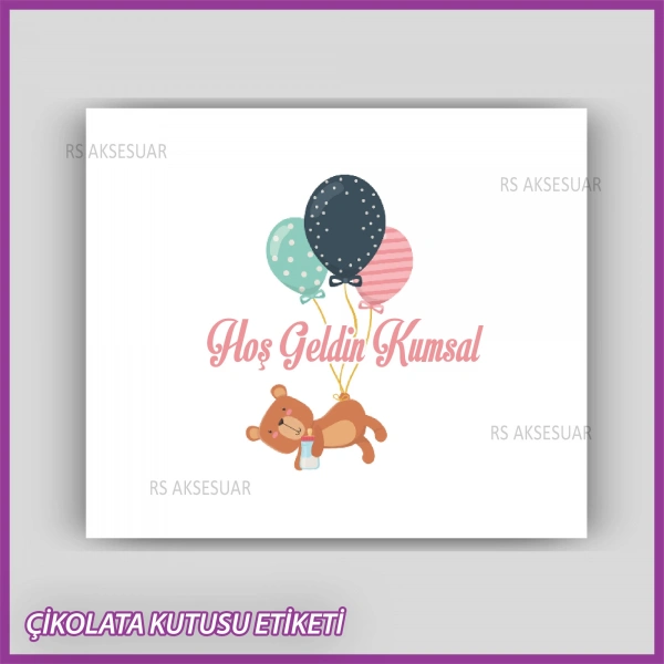 Bebek Çikolatası Kutu Etiketi - Yapışkanlı Sticker -CE208