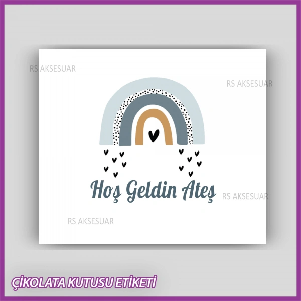 Bebek Çikolatası Kutu Kapak Etiketi - Yapışkanlı Sticker -CE209