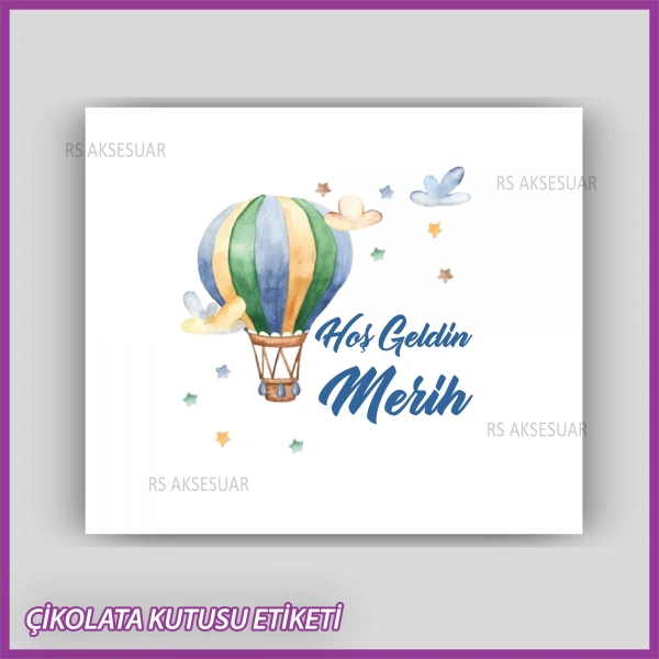 Bebek Çikolatası Kutu Kapak Etiketi - Yapışkanlı Sticker -CE210