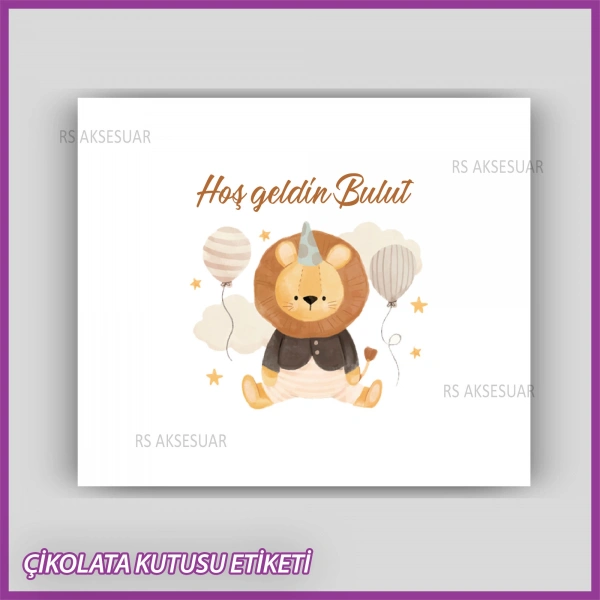 Bebek Çikolatası Kutu Kapak Etiketi - Yapışkanlı Sticker -CE212