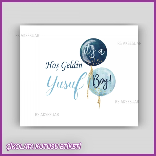 Bebek Çikolatası Kutu Kapak Etiketi - Yapışkanlı Sticker -CE211