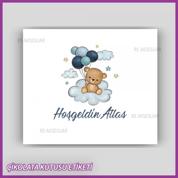 Bebek Çikolatası Kutu Kapak Etiketi - Yapışkanlı Sticker -CE213