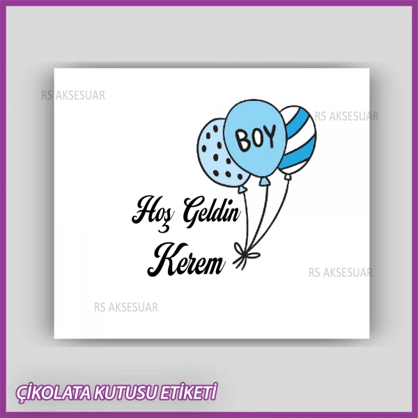 Bebek Çikolatası Kutu Kapak Etiketi - Yapışkanlı Sticker -CE215