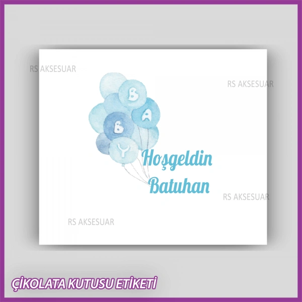 Bebek Çikolatası Kutu Kapak Etiketi - Yapışkanlı Sticker -CE216