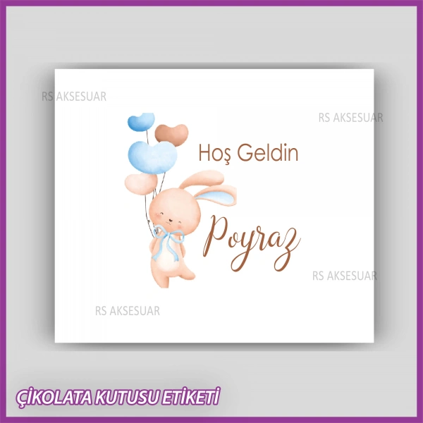 Bebek Çikolatası Kutu Kapak Etiketi - Yapışkanlı Sticker -CE217