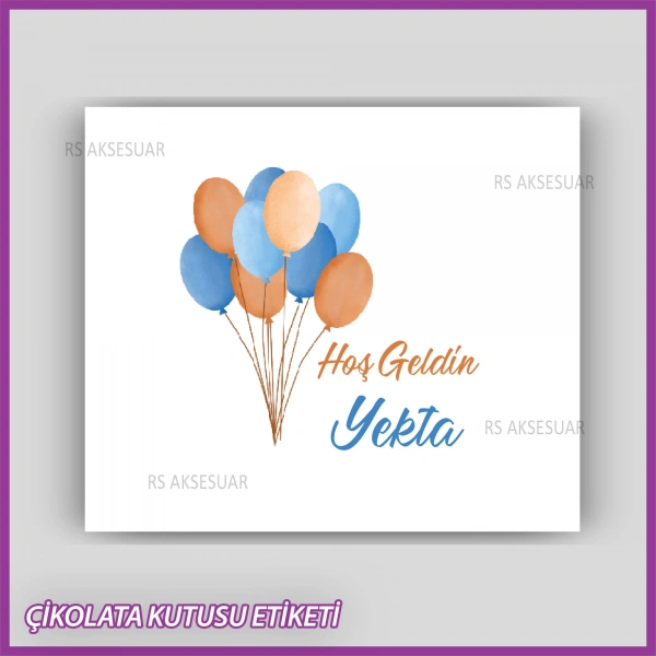 Bebek Çikolatası Kutu Kapak Etiketi - Yapışkanlı Sticker -CE218