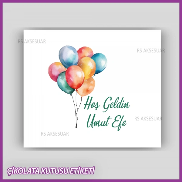 Bebek Çikolatası Kutu Kapak Etiketi - Yapışkanlı Sticker -CE219