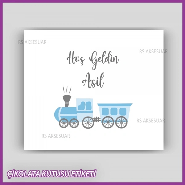 Bebek Çikolatası Kutu Kapak Etiketi - Yapışkanlı Sticker -CE220