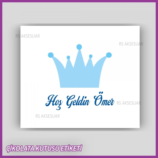 Bebek Çikolatası Kutu Kapak Etiketi - Yapışkanlı Sticker -CE222