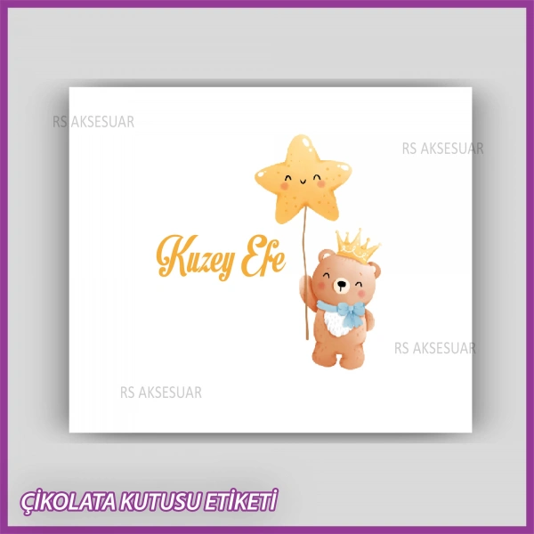Bebek Çikolatası Kutu Kapak Etiketi - Yapışkanlı Sticker -CE224