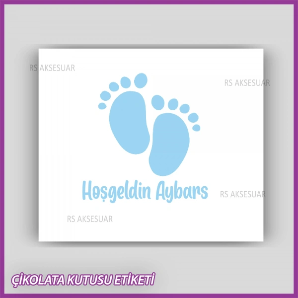 Bebek Çikolatası Kutu Kapak Etiketi - Yapışkanlı Sticker -CE225