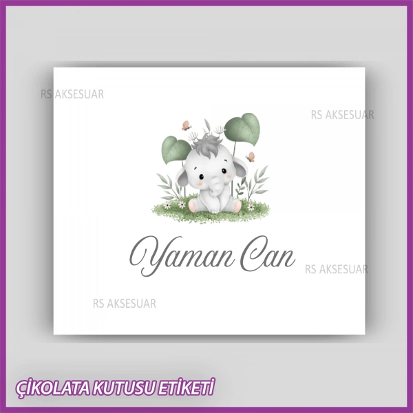 Bebek Çikolatası Kutu Kapak Etiketi - Yapışkanlı Sticker -CE227