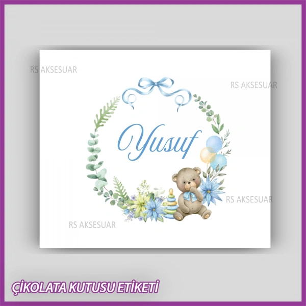 Bebek Çikolatası Kutu Kapak Etiketi - Yapışkanlı Sticker -CE233