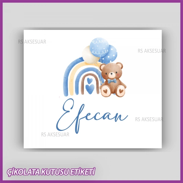 Bebek Çikolatası Kutu Kapak Etiketi - Yapışkanlı Sticker -CE234
