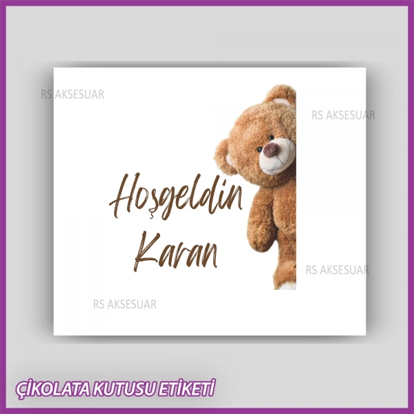 Bebek Çikolatası Kutu Kapak Etiketi - Yapışkanlı Sticker -CE235