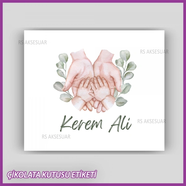 Bebek Çikolatası Kutu Kapak Etiketi - Yapışkanlı Sticker -CE236