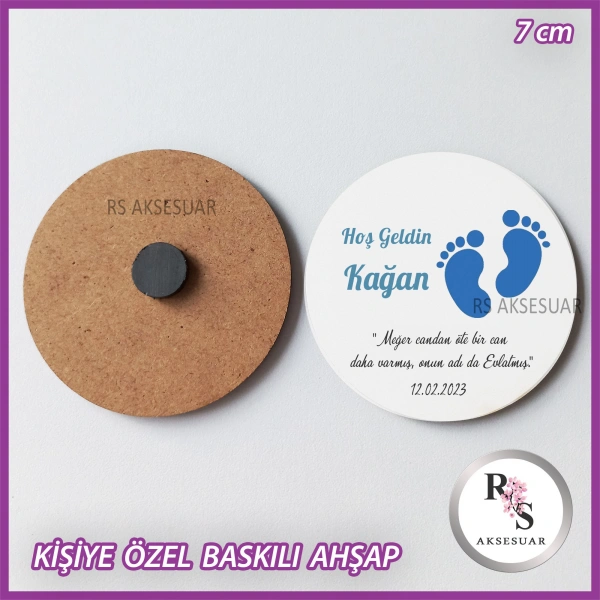 Ayak izi Baskılı Ahşap Bebek Hediyelik -uv16