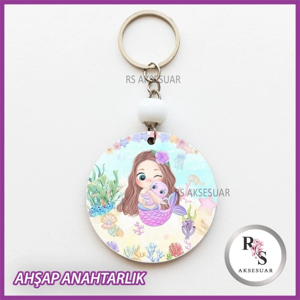 Deniz Kızı Baskılı Anahtarlık -uv79