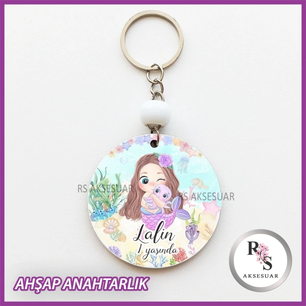 Deniz Kızı Baskılı Anahtarlık -uv79