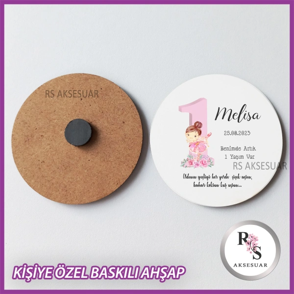 1 Yaş Baskılı Doğum Günü Hediyelik -uv105