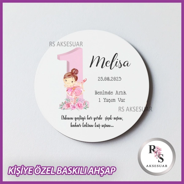 1 Yaş Baskılı Doğum Günü Hediyelik -uv105