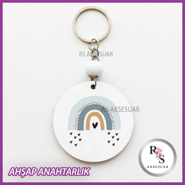Gökkuşağı Baskılı Anahtarlık -uv83