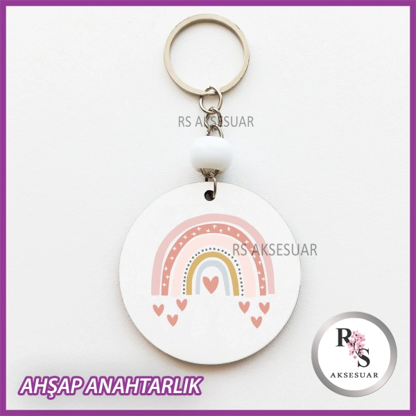 Gökkuşağı Baskılı Anahtarlık -uv84