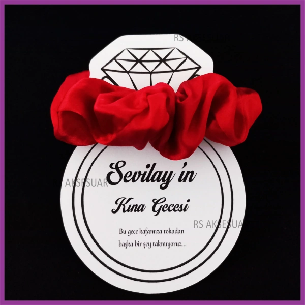 Tektaş Yüzüklü Lastik Toka Kartı -Nikah, Nişan, Kına Hatırası - rs5532