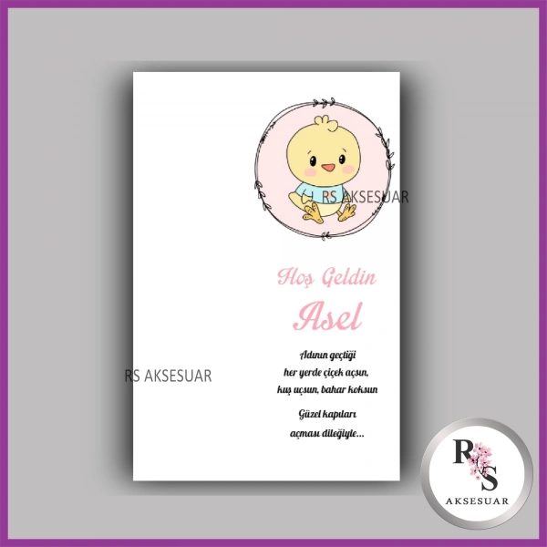 Hediyelik Kartı - Bebek, Doğum Günü Anahtarlık Kartı -rs428