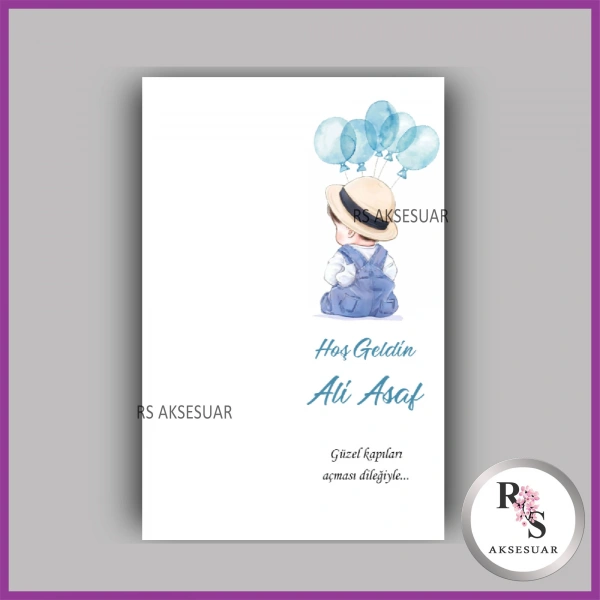 Hediyelik Kartı - Bebek, Doğum Günü Anahtarlık Kartı -rs431