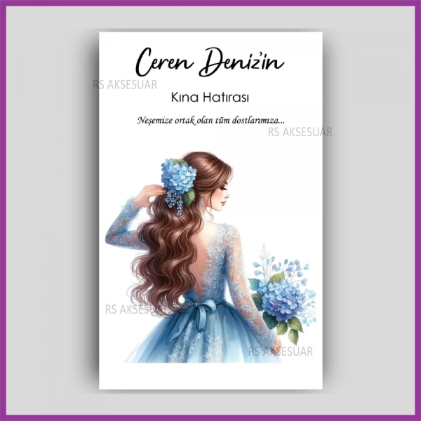 Hediyelik Halay Mendil Kartı - Kına Hatırası