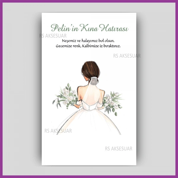 Hediyelik Halay Mendil Kartı - Kına Hatırası