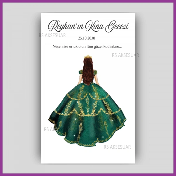 Hediyelik Halay Mendil Kartı - Kına Hatırası